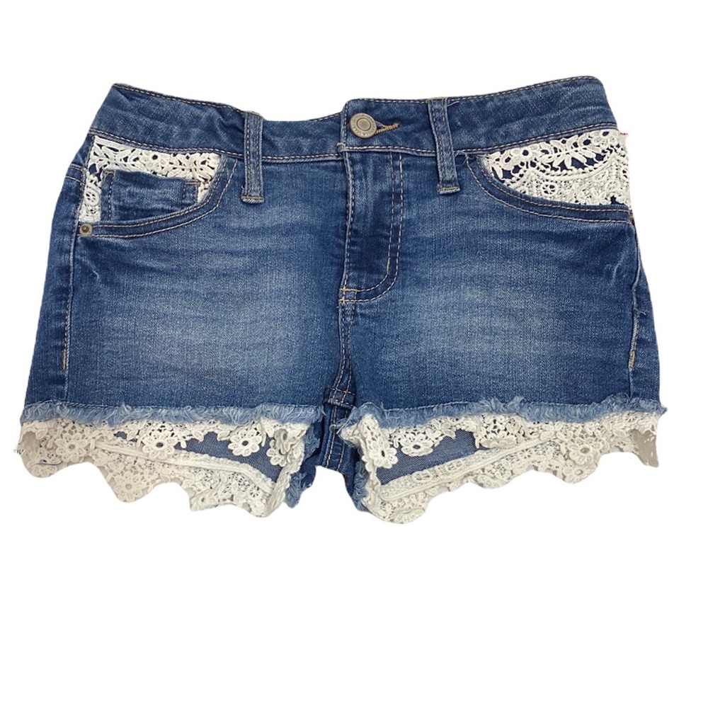Vanilla Star Girls Lace Jean Shorts